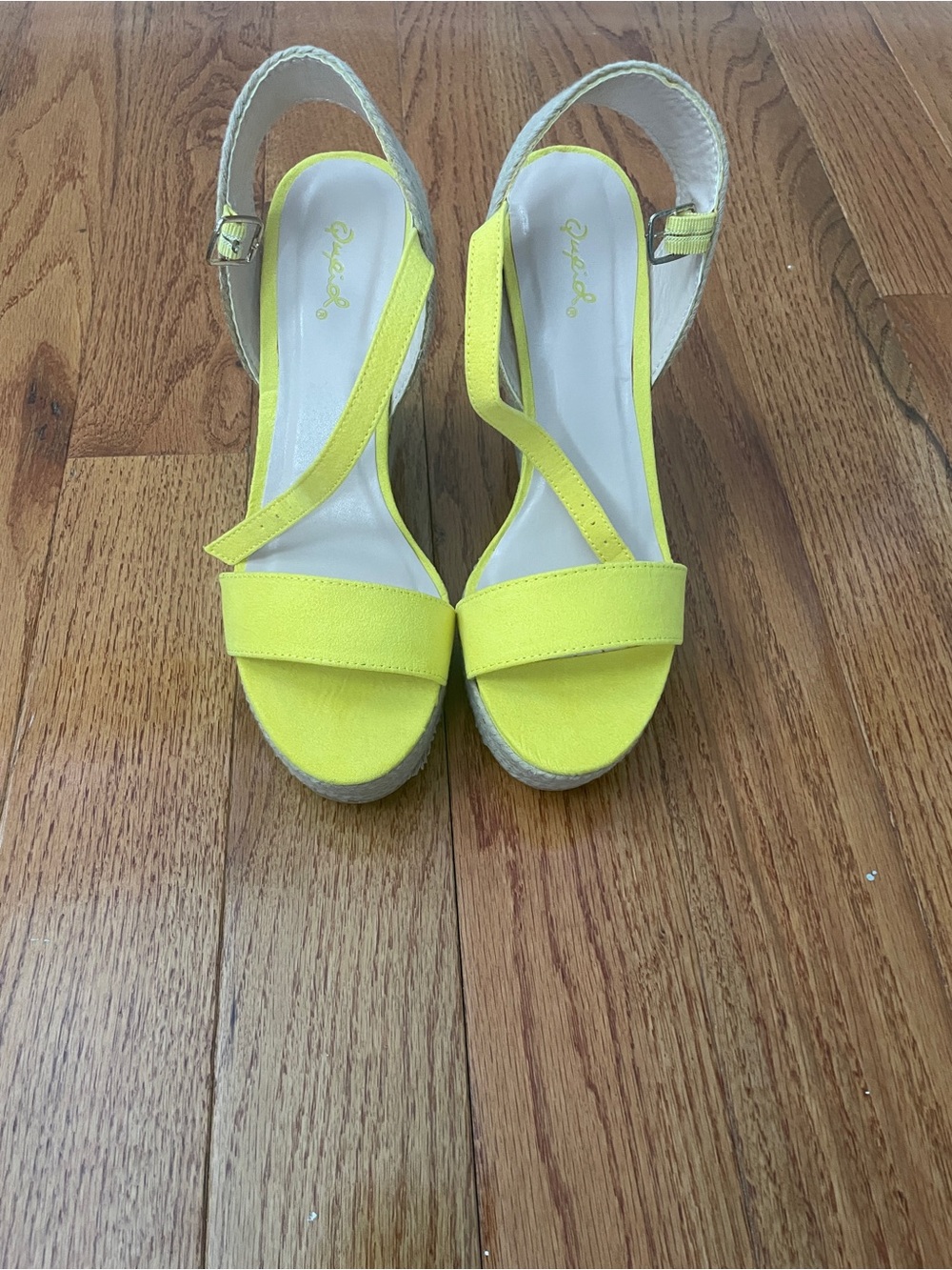 Women’s Yellow Espadrille Wedge Sandals